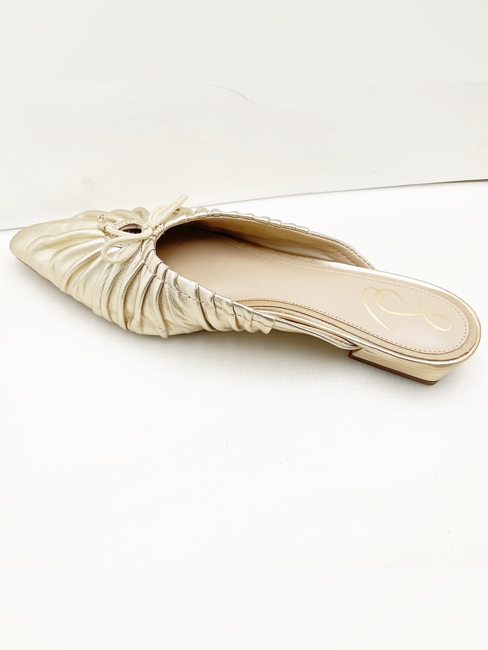 {Sam Edelman} Julia Metallic Gold Pointed Toe Mules - Picture 3 of 14